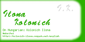ilona kolonich business card